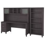 Bush Business Furniture Somerset 72W Office Computer Desk With Hutch And 5Shelf Bookcase Storm Gray Standard Delivery