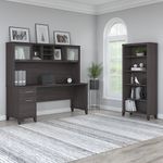 Bush Business Furniture Somerset 72W Office Computer Desk With Hutch And 5Shelf Bookcase Storm Gray Standard Delivery