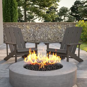 Flash Furniture Charlestown All-Weather Poly Resin Wood Adirondack Chairs