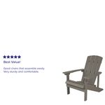 Flash Furniture Charlestown AllWeather Poly Resin Wood Adirondack Chairs Gray Set Of 2 Chairs