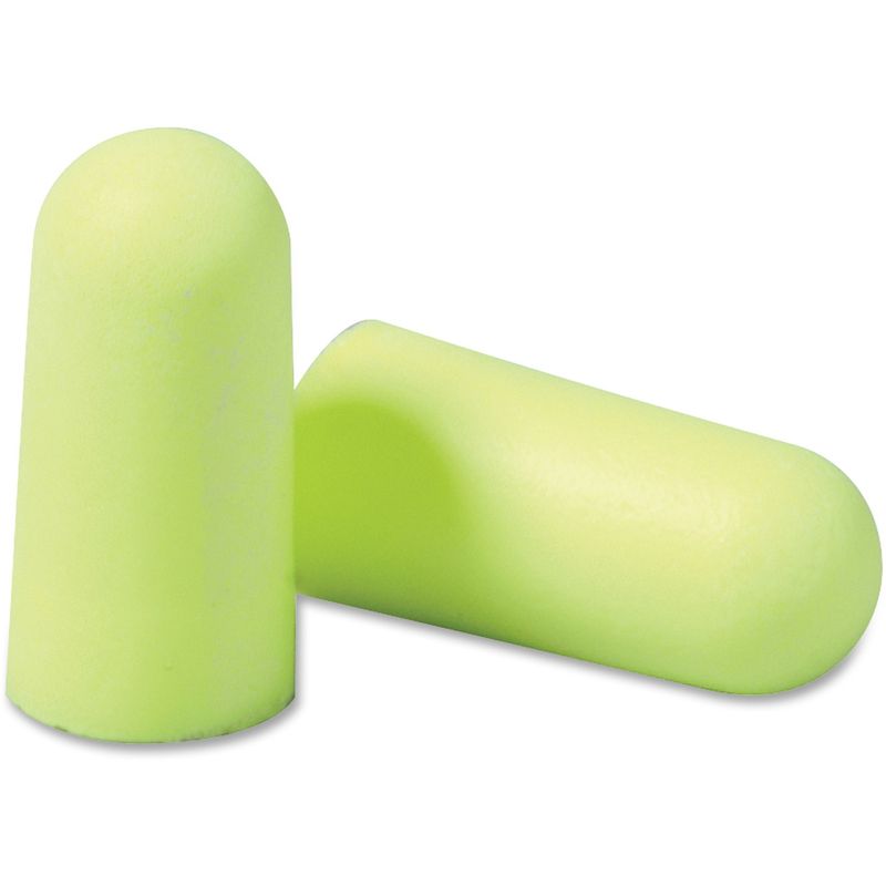 EAR Noise Protection Polyurethane Foam Disposable Uncorded Earplugs Neon Yellow Box Of 200 Earplugs