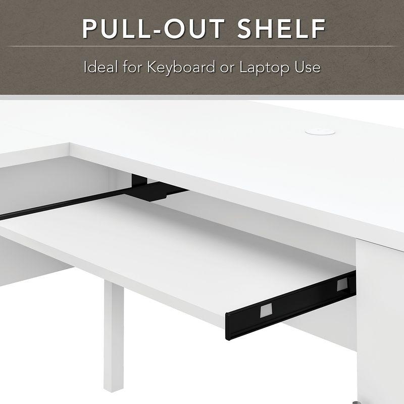 Bush Business Furniture Somerset 60W LShaped Corner Desk With Hutch And 5Shelf Bookcase White Standard Delivery