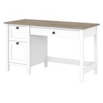 Bush Furniture Mayfield 54W Computer Desk With Drawers Pure WhiteShiplap Gray Standard Delivery