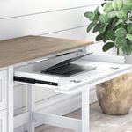 Bush Furniture Mayfield 54W Computer Desk With Drawers Pure WhiteShiplap Gray Standard Delivery