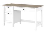 Bush Furniture Mayfield 54W Computer Desk With Drawers Pure WhiteShiplap Gray Standard Delivery