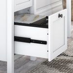 Bush Furniture Mayfield 54W Computer Desk With Drawers Pure WhiteShiplap Gray Standard Delivery