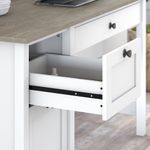 Bush Furniture Mayfield 54W Computer Desk With Drawers Pure WhiteShiplap Gray Standard Delivery