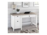 Bush Furniture Mayfield 54W Computer Desk With Drawers Pure WhiteShiplap Gray Standard Delivery