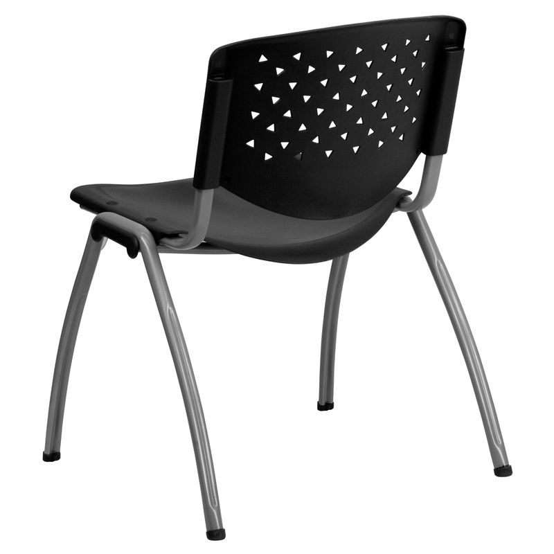Flash Furniture HERCULES Series Plastic Stack Chairs Black Set Of 5 Chairs