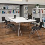 Flash Furniture HERCULES Series Plastic Stack Chairs Black Set Of 5 Chairs