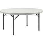 Lorell Banquet Folding Table Round Top x 60 Table Top Diameter 293H PlatinumGray