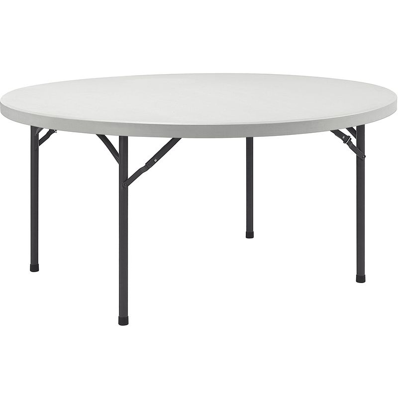 Lorell Banquet Folding Table Round Top x 60 Table Top Diameter 293H PlatinumGray