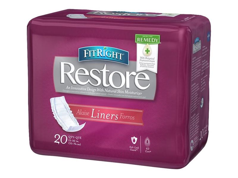 FitRight Disposable Liners Overnight 13 x 30 Purple 20 Liners Per Bag Case Of 4 Bags