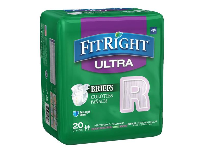 FitRight Ultra Briefs Regular 40  50 Purple 20 Briefs Per Bag Case Of 4 Bags