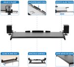 MountIt Clamp Keyboard Tray 12H x 4W x 29D Black MI7143