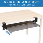 MountIt Clamp Keyboard Tray 12H x 4W x 29D Black MI7143