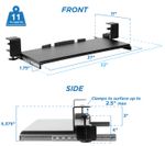 MountIt Clamp Keyboard Tray 12H x 4W x 29D Black MI7143