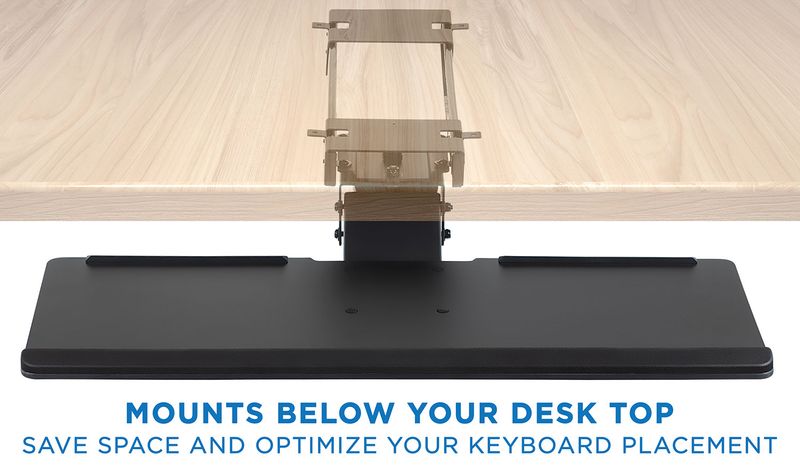 MountIt MI7135 Under Desk Computer Keyboard And Mouse Tray 26 Black