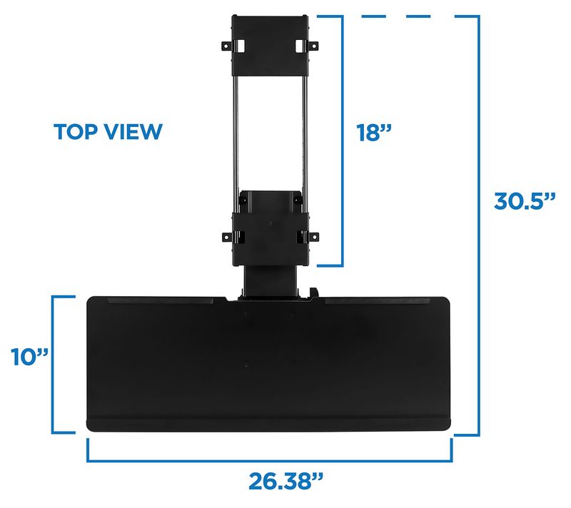 MountIt MI7135 Under Desk Computer Keyboard And Mouse Tray 26 Black