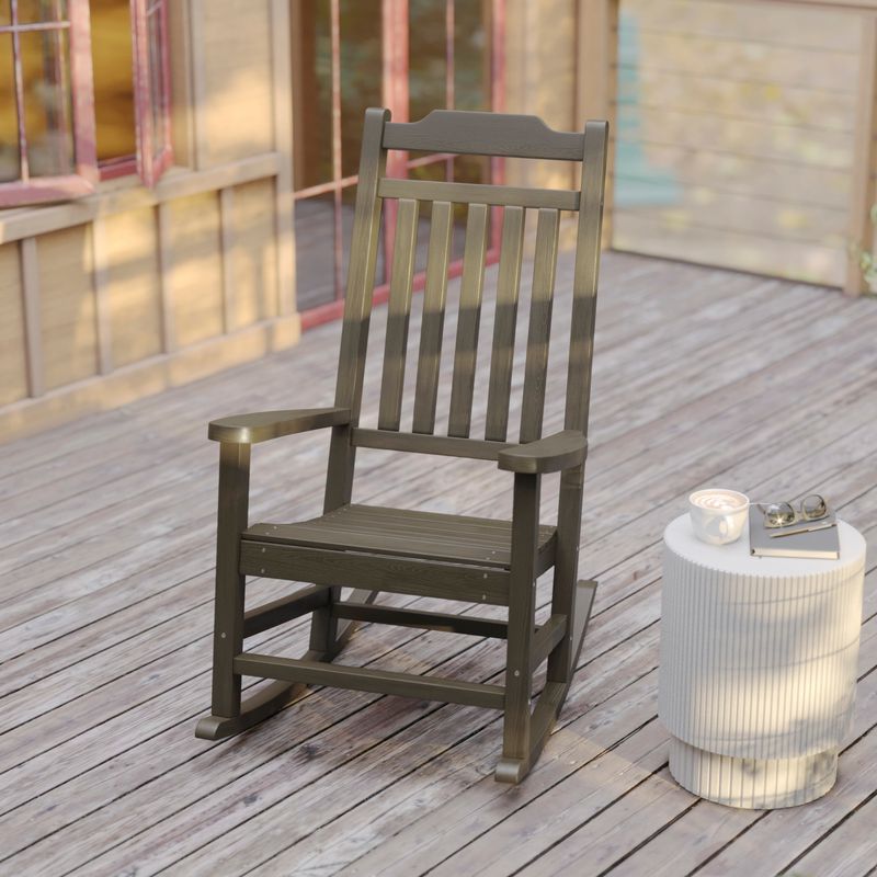 Flash Furniture Winston AllWeather Rocking Chairs Mahogany Set Of 2 Chairs