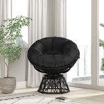Flash Furniture Bowie Comfort Series Swivel Patio Chair With Cushion Black
