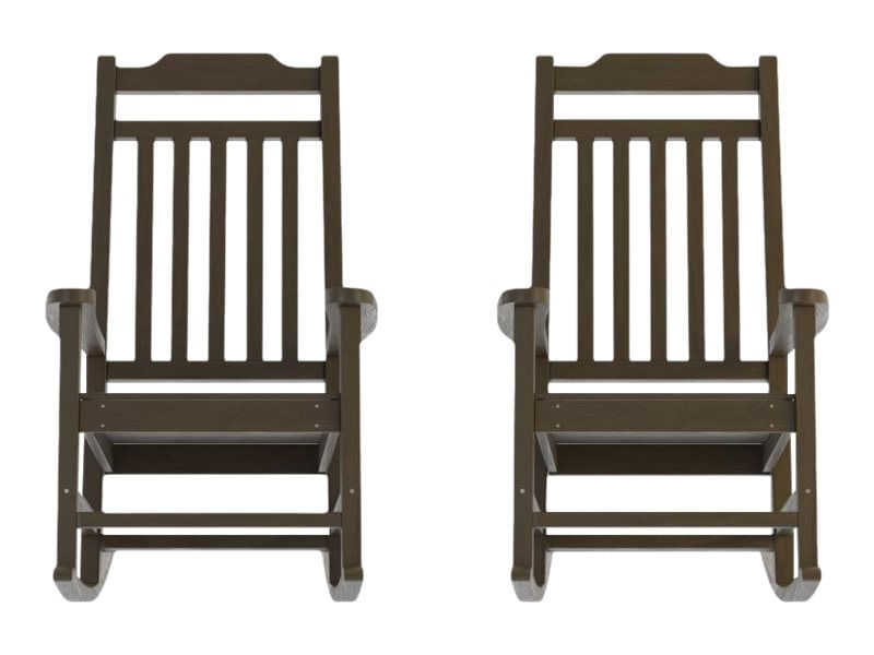 Flash Furniture Winston AllWeather Rocking Chairs Mahogany Set Of 2 Chairs