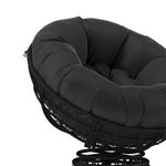 Flash Furniture Bowie Comfort Series Swivel Patio Chair With Cushion Black