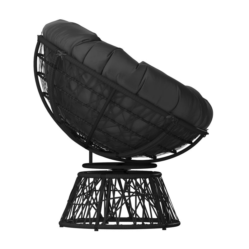 Flash Furniture Bowie Comfort Series Swivel Patio Chair With Cushion Black