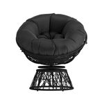 Flash Furniture Bowie Comfort Series Swivel Patio Chair With Cushion Black