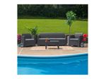 Flash Furniture Faux Rattan Outdoor Sofa With AllWeather Cushions Dark Gray