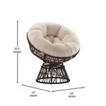 Flash Furniture Bowie Comfort Series Swivel Patio Chair With Cushion BeigeBrown