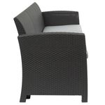 Flash Furniture Faux Rattan Outdoor Sofa With AllWeather Cushions Dark Gray