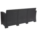 Flash Furniture Faux Rattan Outdoor Sofa With AllWeather Cushions Dark Gray