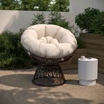 Flash Furniture Bowie Comfort Series Swivel Patio Chair With Cushion BeigeBrown