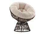 Flash Furniture Bowie Comfort Series Swivel Patio Chair With Cushion BeigeBrown