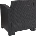 Flash Furniture Faux Rattan Outdoor Sofa With AllWeather Cushions Dark Gray