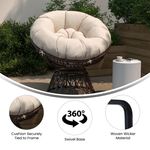 Flash Furniture Bowie Comfort Series Swivel Patio Chair With Cushion BeigeBrown