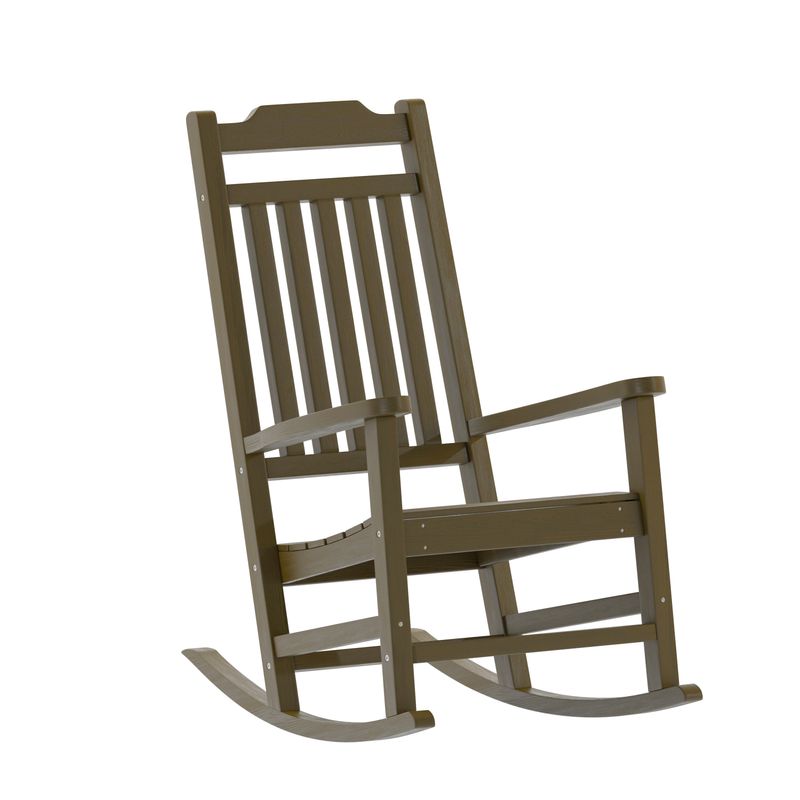 Flash Furniture Winston AllWeather Rocking Chair Mahogany
