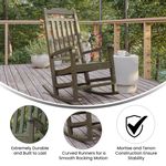 Flash Furniture Winston AllWeather Rocking Chair Mahogany
