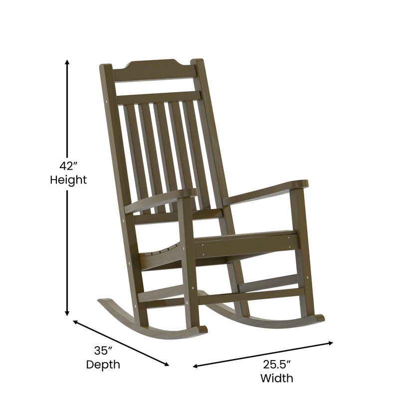 Flash Furniture Winston AllWeather Rocking Chair Mahogany