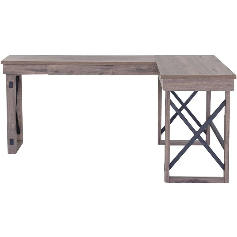 LYS LShaped Industrial Desk  Lshaped Top  200 lb Capacity  5213 Table Topx 1975 Table Top Depth  DK100LRGK