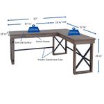 LYS LShaped Industrial Desk  Lshaped Top  200 lb Capacity  5213 Table Topx 1975 Table Top Depth  DK100LRGK