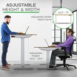 Uncaged Ergonomics Rise Up Electric 48W Adjustable Height Standing Desk Natural Bamboo