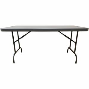 SKILCRAFT® Folding Table - Gray Base - 100 lb Capacity - 30" Table Topx 60" Table Top Depth - 29" - Charcoal - 7110901