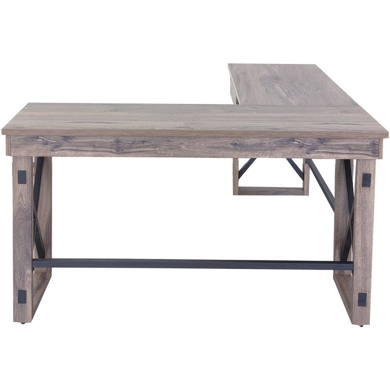 LYS LShaped Industrial Desk  Lshaped Top  200 lb Capacity  5213 Table Topx 1975 Table Top Depth  DK100LRGK