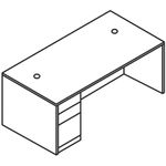 HON 10500 H105898L Pedestal Desk 295H x 66W x 36D 3 x Box File DrawersLeft Side Sterling Ash