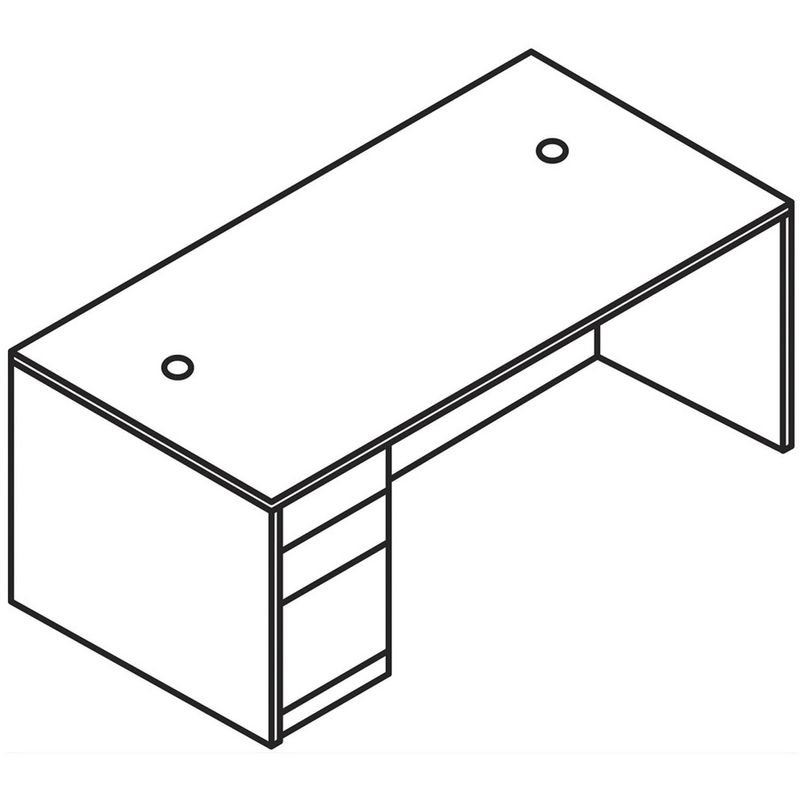 HON 10500 H105898L Pedestal Desk 295H x 66W x 36D 3 x Box File DrawersLeft Side Sterling Ash
