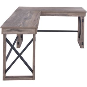 LYS L-Shaped Industrial Desk - L-shaped Top - 200 lb Capacity - 52.13" Table Topx 19.75" Table Top Depth - DK100LRGK