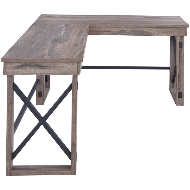 LYS LShaped Industrial Desk  Lshaped Top  200 lb Capacity  5213 Table Topx 1975 Table Top Depth  DK100LRGK