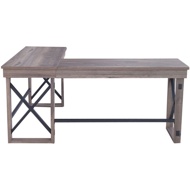 LYS LShaped Industrial Desk  Lshaped Top  200 lb Capacity  5213 Table Topx 1975 Table Top Depth  DK100LRGK